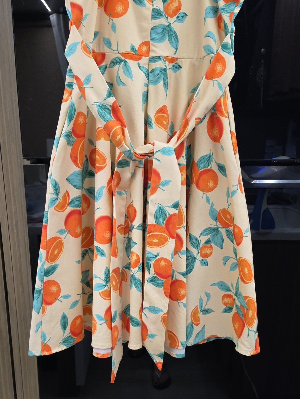 ππ±FRUIT ORANGE MIDI DRESS WITH LEAVES" BY " EVA ROSE" ππ± - Picture 8 of 15
